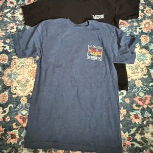 Vans Blue and Black Graphic Men's T-Shirt Duo Small